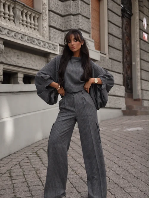 Bluzka oversize w prążek LA VESTINO