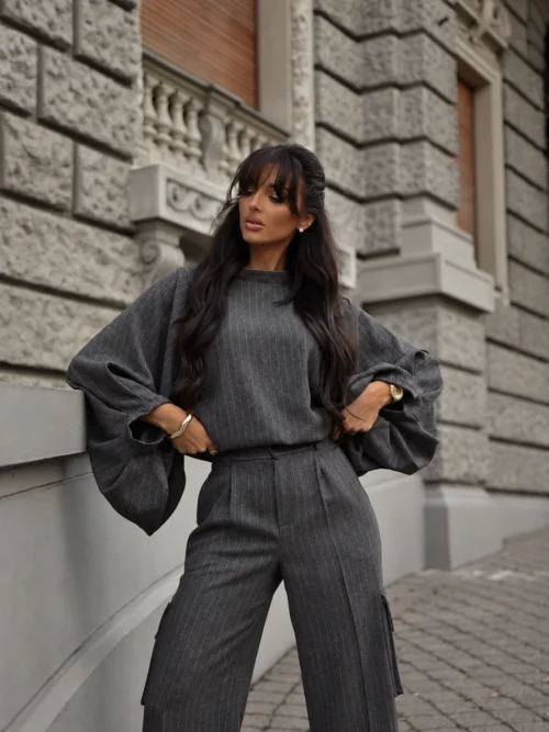 Bluzka oversize w prążek LA VESTINO